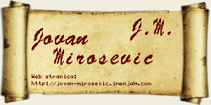 Jovan Mirošević vizit kartica